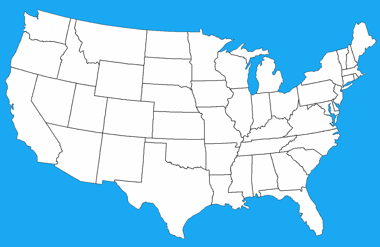Blank Map United States Map - United States Blank Map - Guide of the World