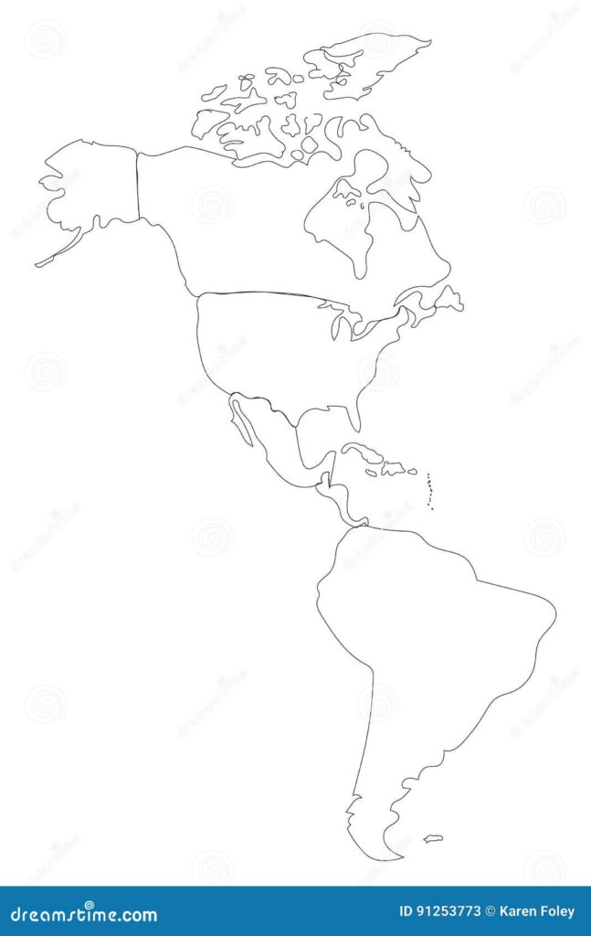 Blank Physical Map Of Central America And South America