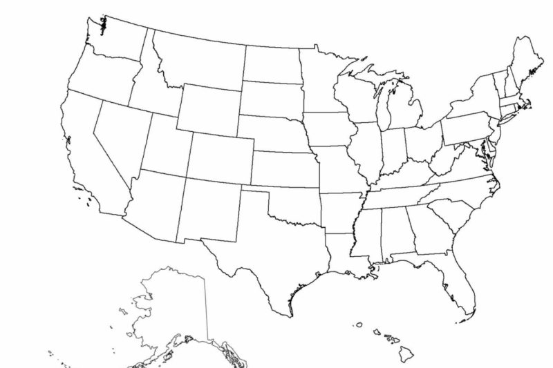 Blank Printable Map Of The Us