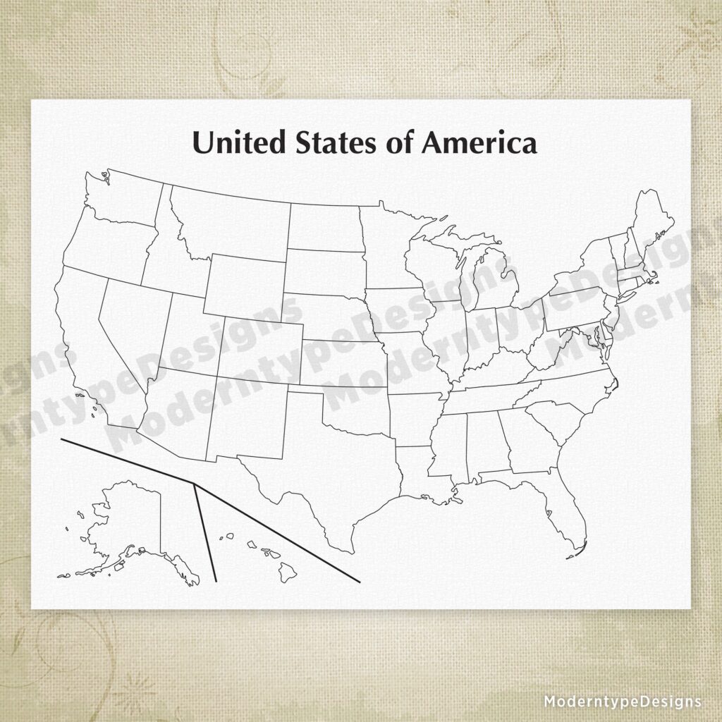 Blank States Map Printable