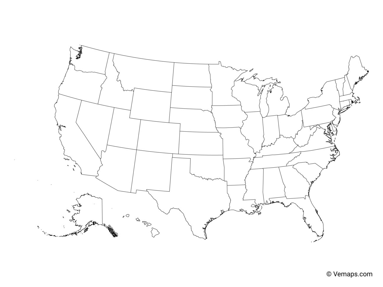 Blank United States Map Outline - Blank Us Map With State Outlines