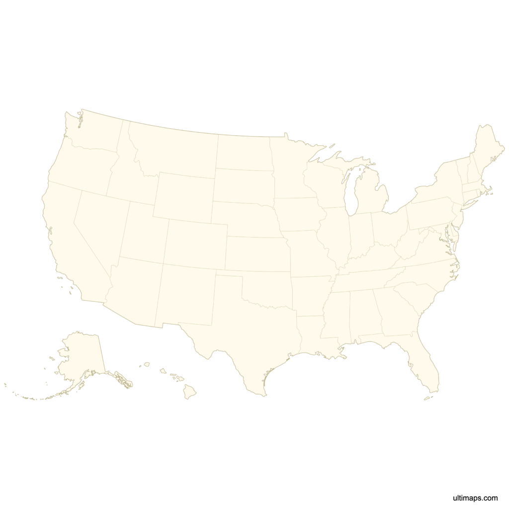 Blank Us Map High Resolution