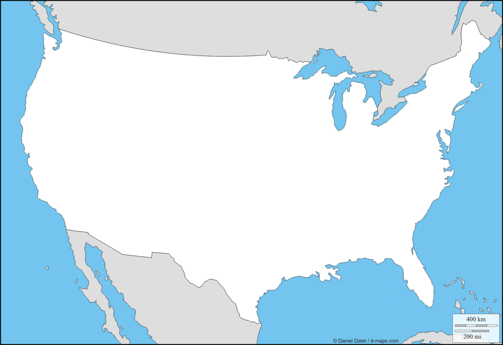 Blank Us Map No States - Download and print Blank Map Usa Blank Map Usa Printable (Free PDF)