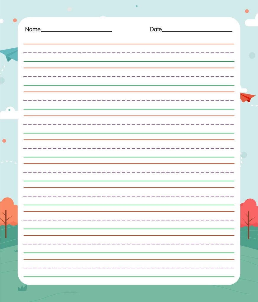 Blank Writing Lines For Kindergarten - Handwriting Paper Template - 13 Free PDF Printables | Printablee