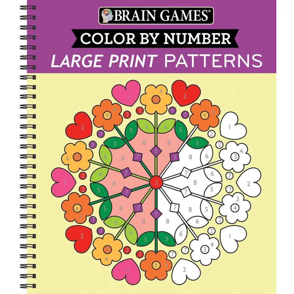 Large Print Patterns Color By Numbers Coloring Book Cover Cover of a Color By Numbers Coloring Book showcasing large print patterns