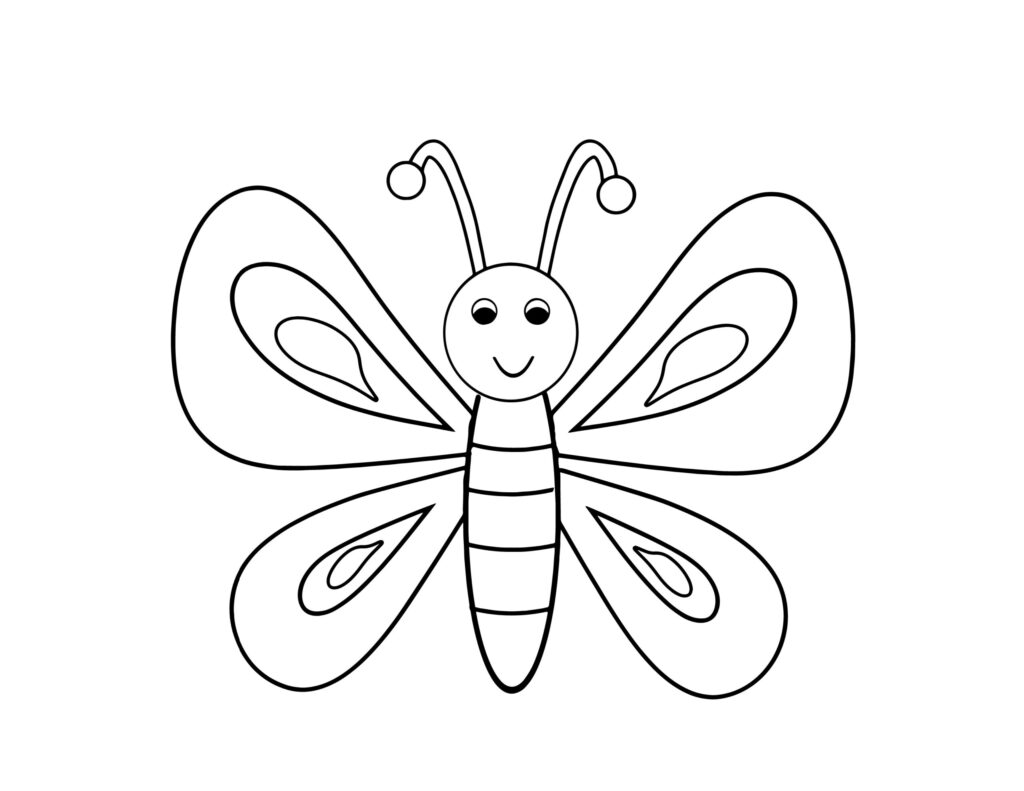 Butterfly Coloring Page for Kids – Free Printable Cute butterfly coloring page for kids, designed for fun and creativity