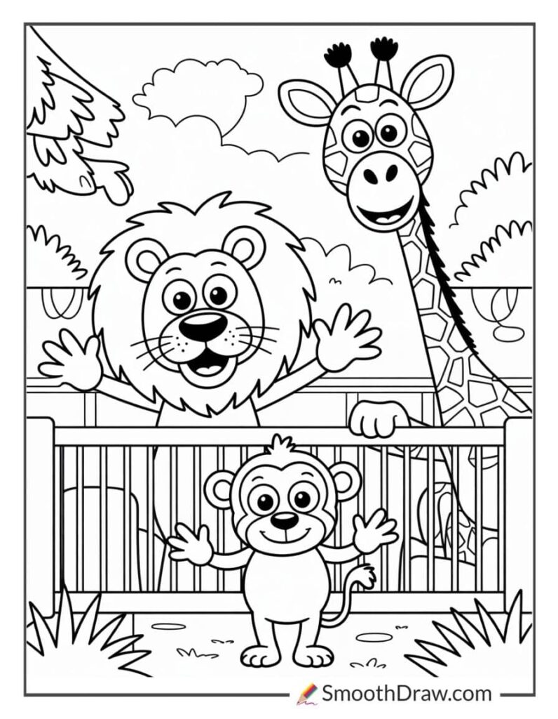 Cartoon Zoo Animals Coloring Pages Cartoon Zoo Animals Coloring Pages