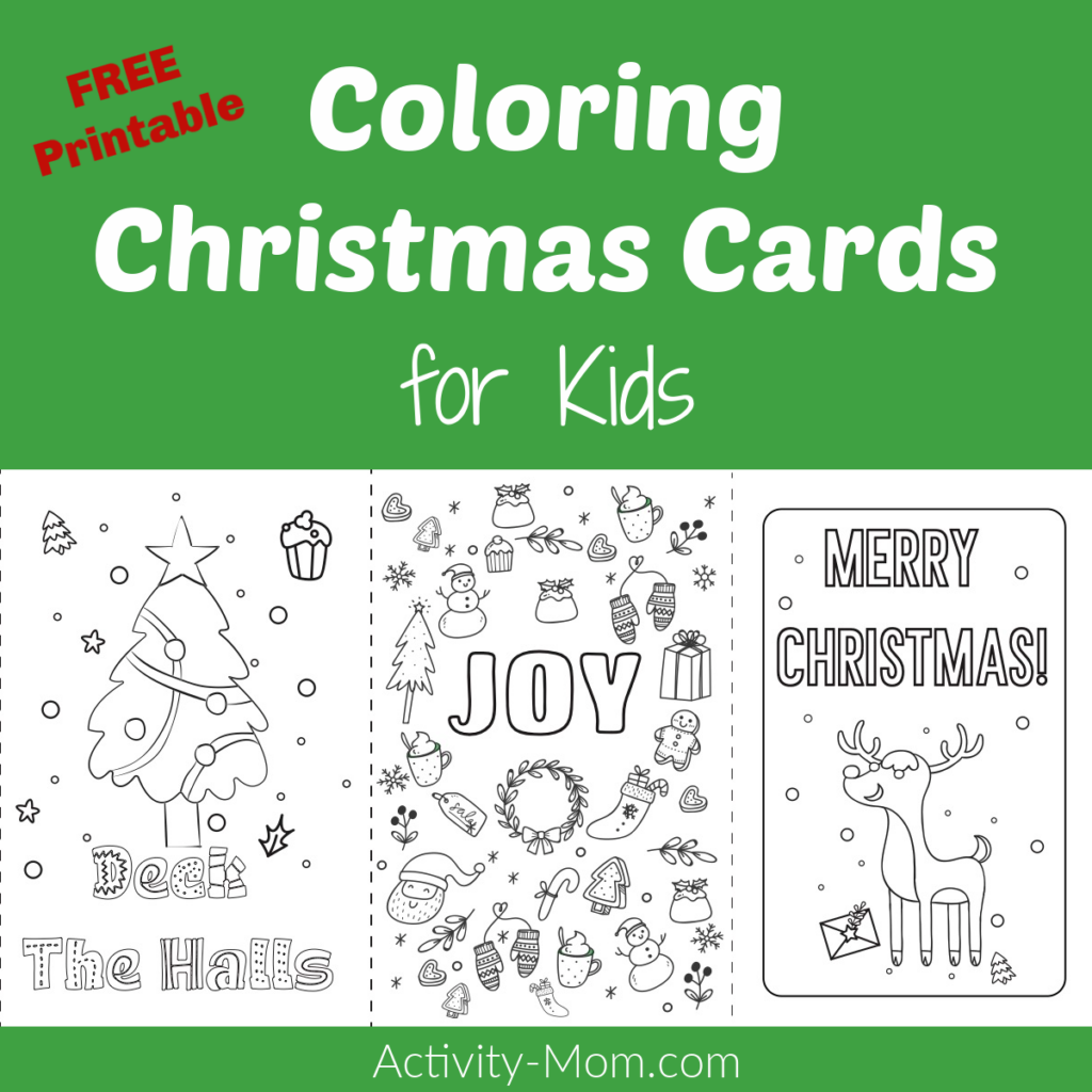 Childrens Christmas Cards To Colour - Printable Kids Coloring Christmas Cards