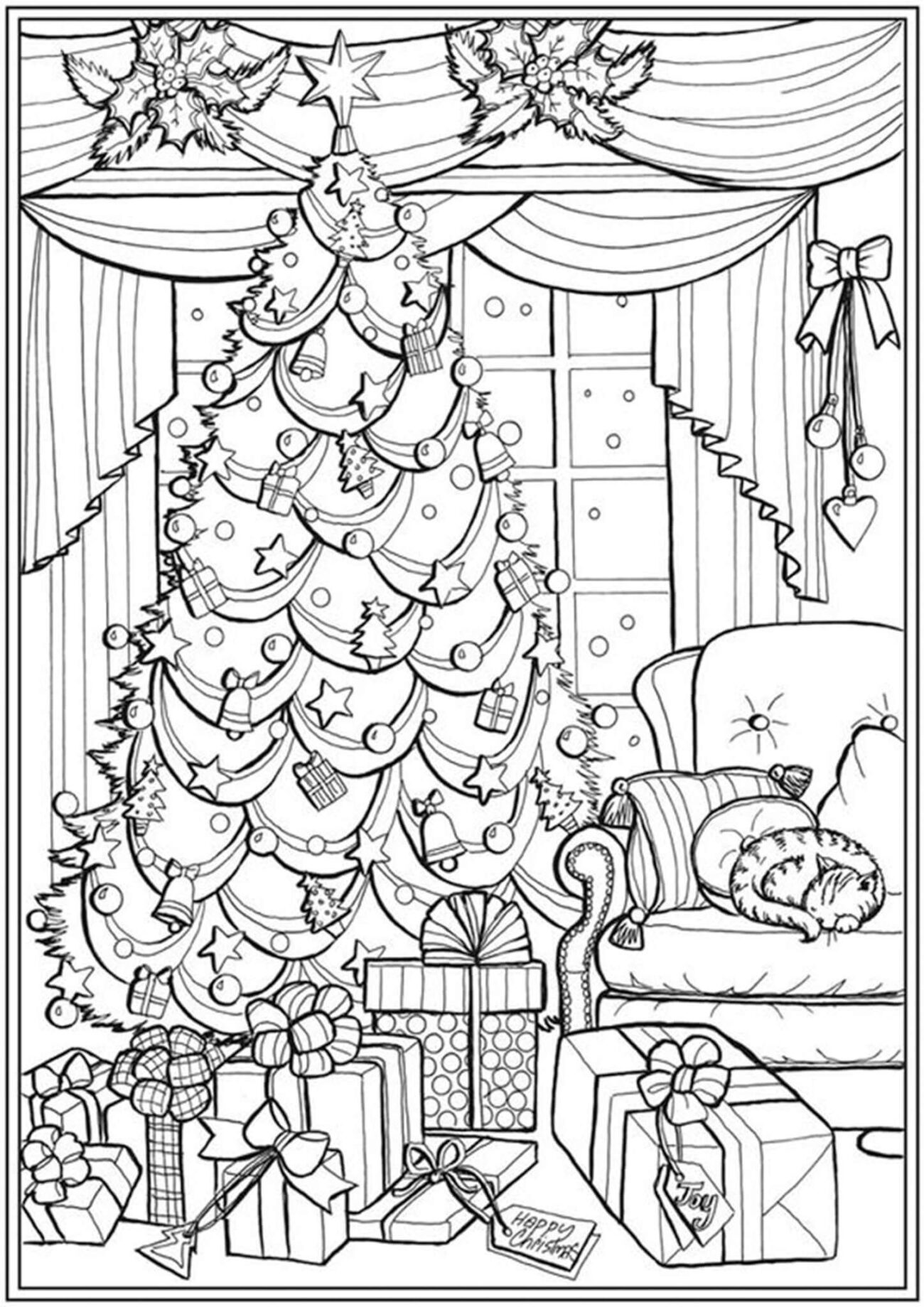 Christmas Coloring Pages For Adults Easy - Free easy to print adult christmas coloring pages – Artofit