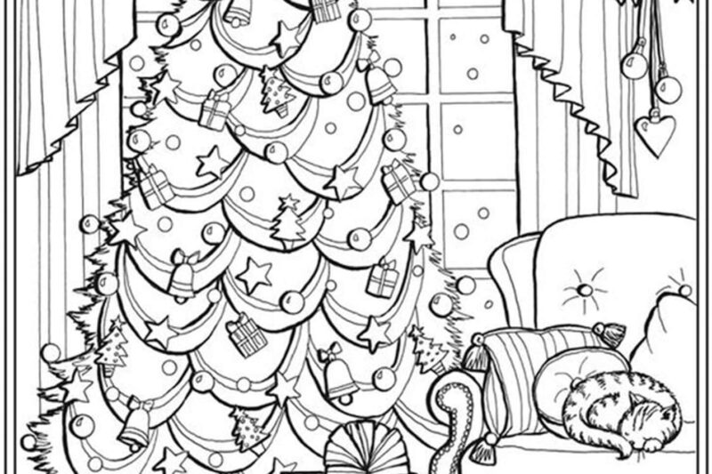 Christmas Coloring Pages For Adults Easy