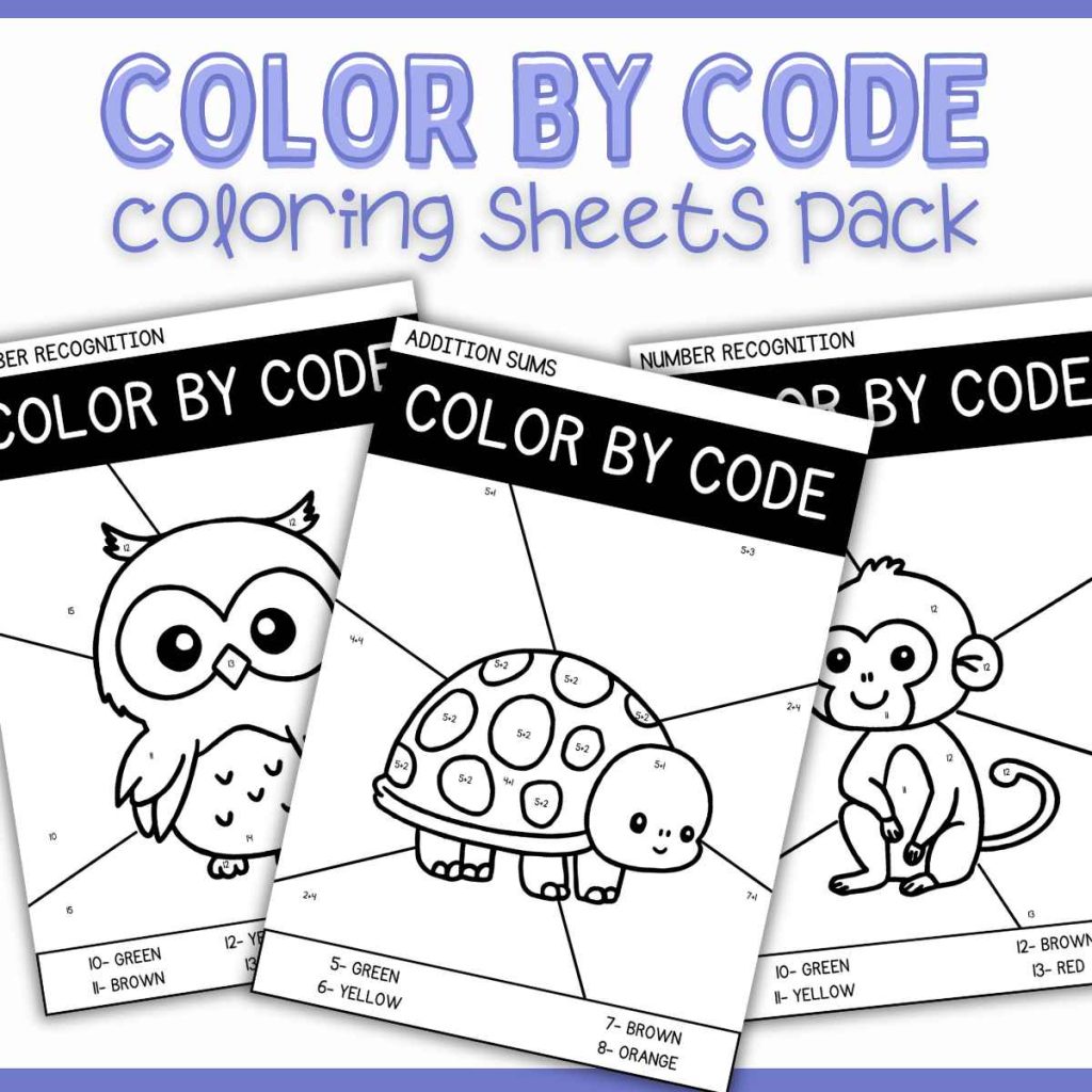 Color By Code Coloring Pages Color By Code Coloring Pages