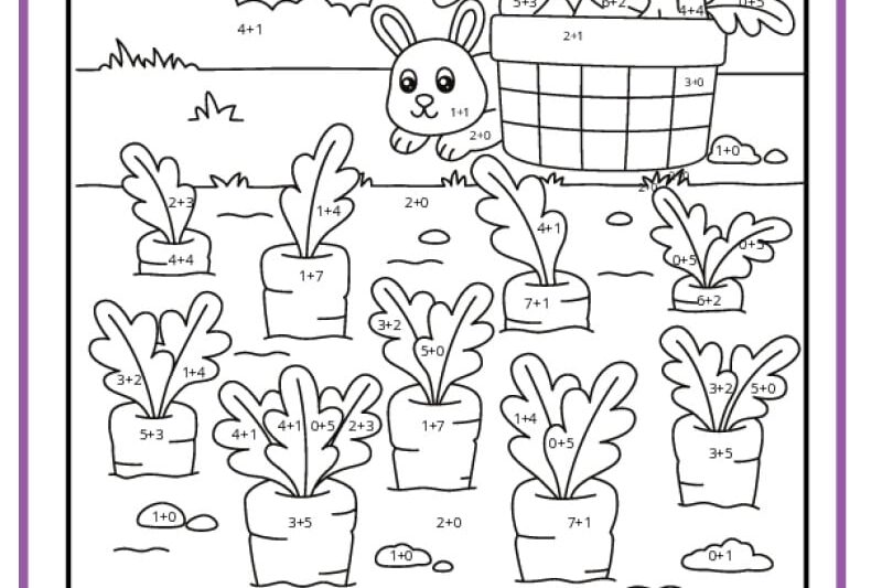 Color By Number Addition 1st Grade Free