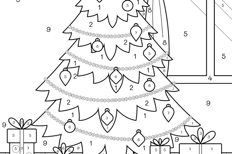 Color By Number Christmas Coloring Pages