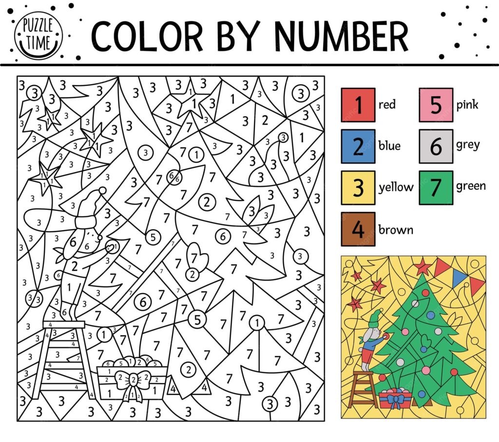 Color By Number Christmas Printables – Free coloring pages to print Color By Number Christmas Printables - Free coloring pages to print