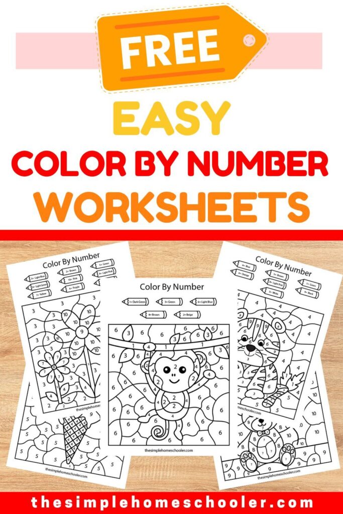 Free Easy Color By Number Worksheets for Kindergarten Color by number worksheets featuring fun designs for kindergarten kids