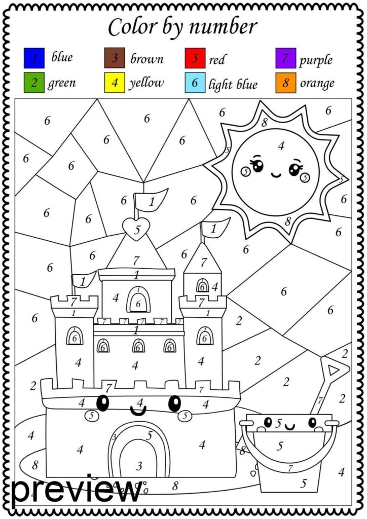 Color By Number Printable Summer Color By Number Printable Summer