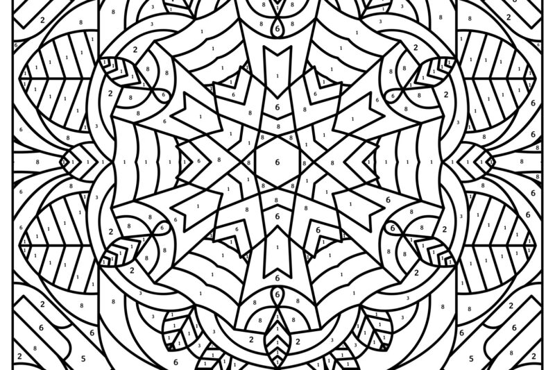 Color By Number Sheets For Adults