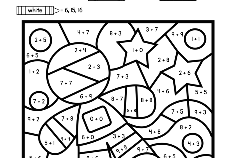 Color By Numbers Math Worksheets