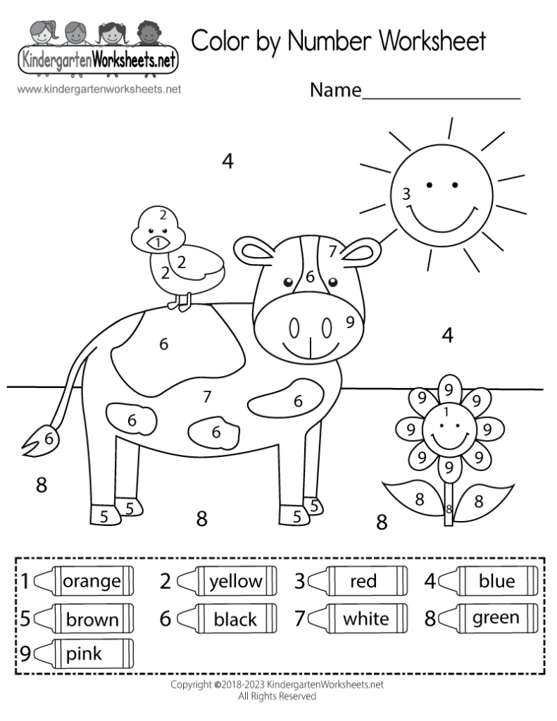 Color By Numbers Printables For Kindergarten - Free Printable ...
