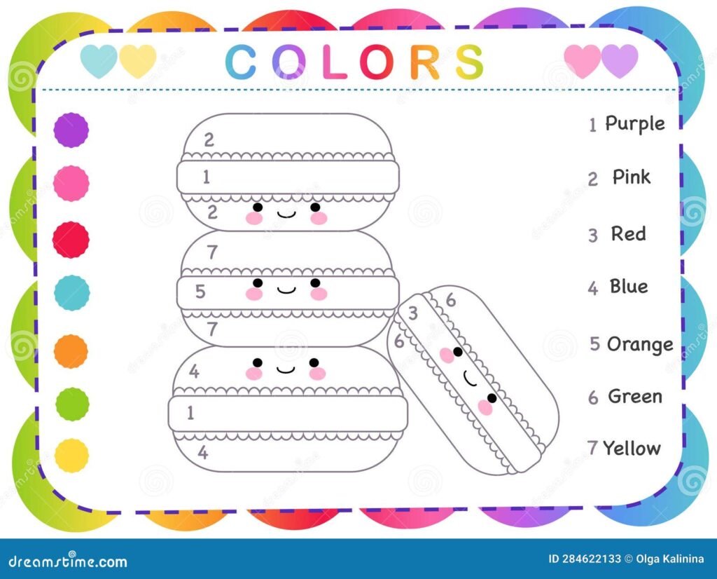 Color Guide Whit Color Name. Children Educational Coloring Page Stock … Color Guide Whit Color Name. Children Educational Coloring Page Stock ...