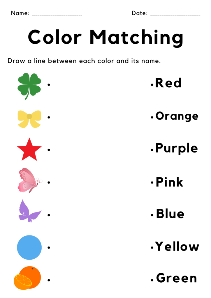 Color identification color matching worksheet for kindergarten … Color identification color matching worksheet for kindergarten ...