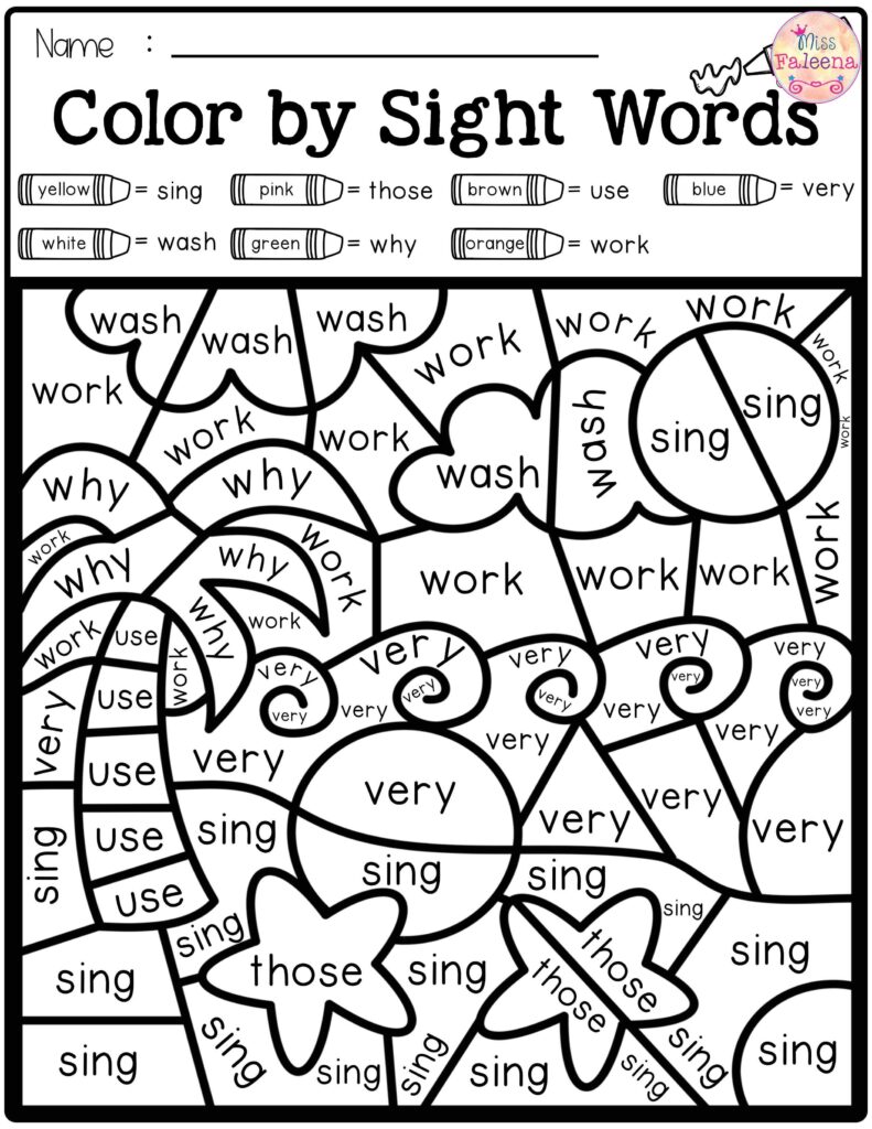Color Sight Words Worksheet – Worksheets Library Color Sight Words Worksheet - Worksheets Library
