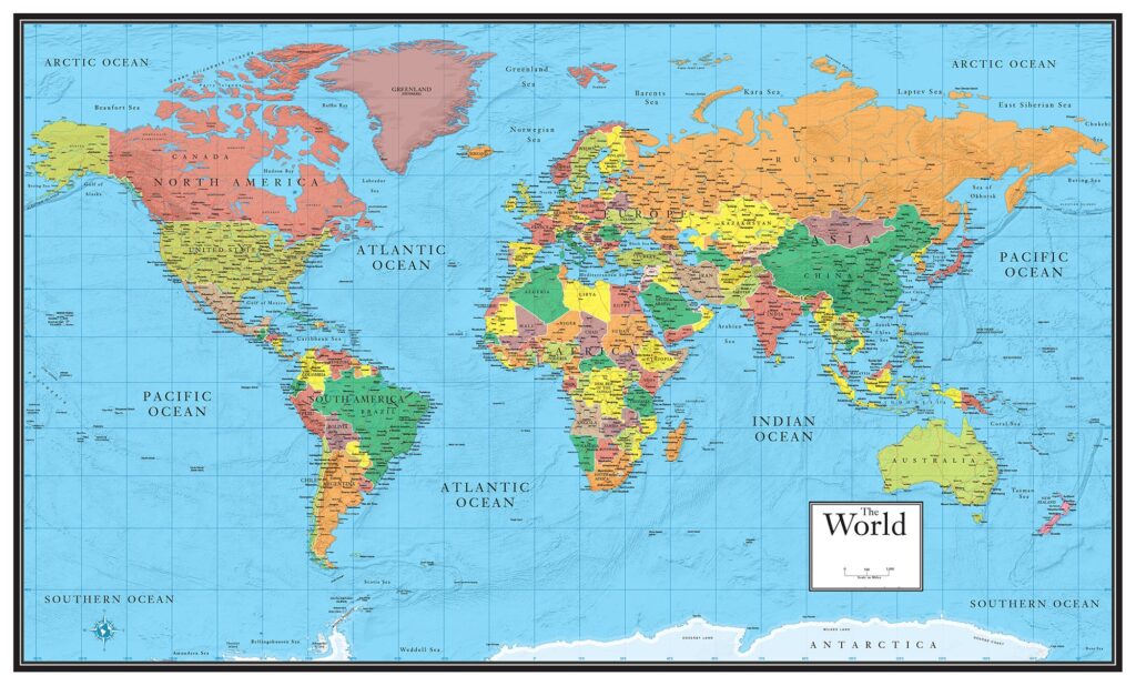 “Colorful Printable Flat Map of the World” "Colorful Printable Flat Map of the World"
