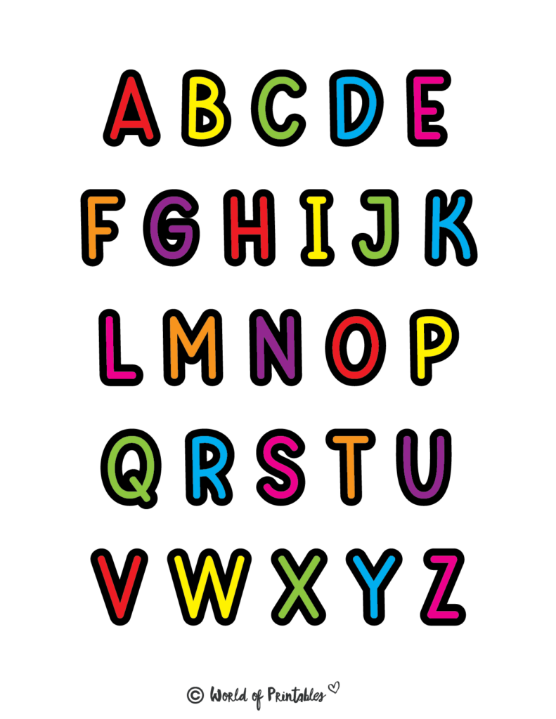 Colorful printable letters – Artofit