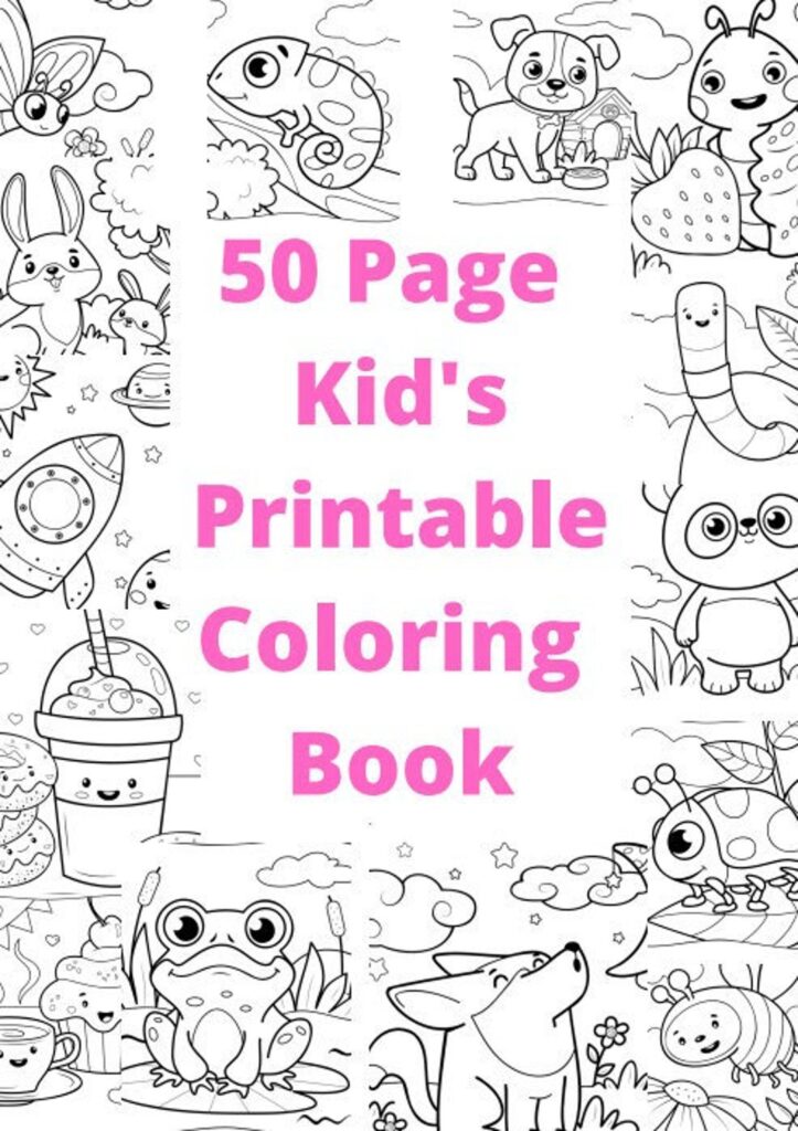 Coloring Book Pages For Kids - Kids Printable Coloring Book - Etsy