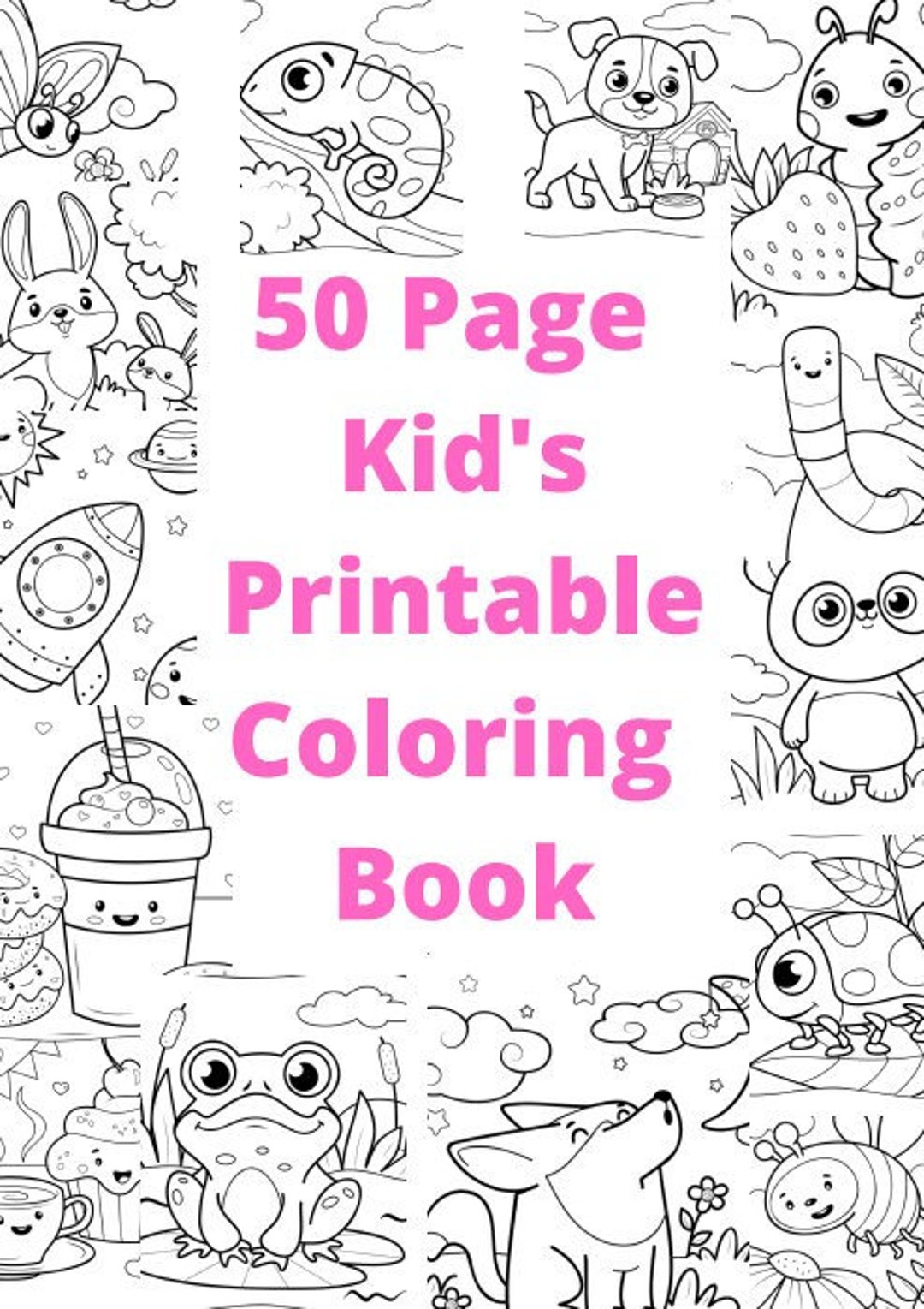 Coloring Book Pages For Kids - Kids Printable Coloring Book - Etsy