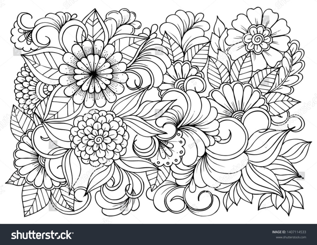 Coloring Page Black White Colouring Book Stock Vector (Royalty Free ...