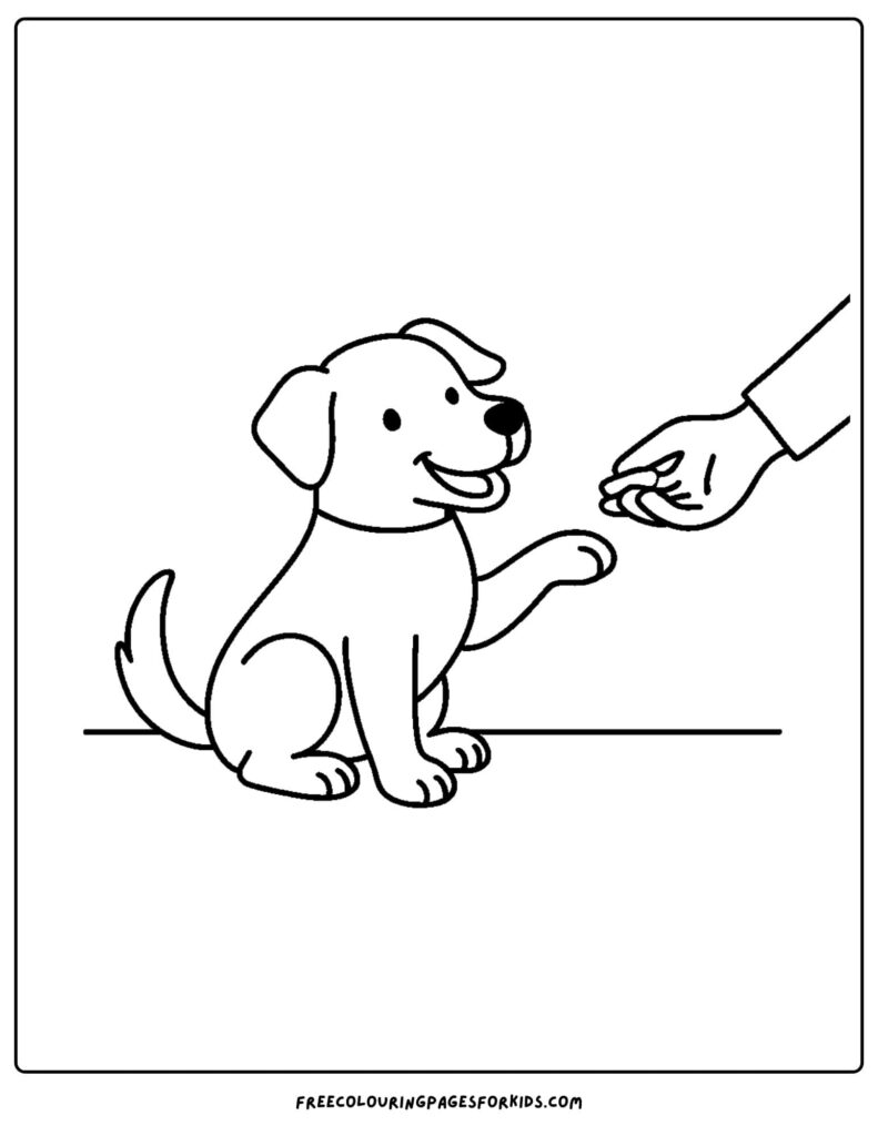 Coloring Page Of A Dog – Free Printable Template Free printable coloring page of a dog happily sitting and waiting for a treat