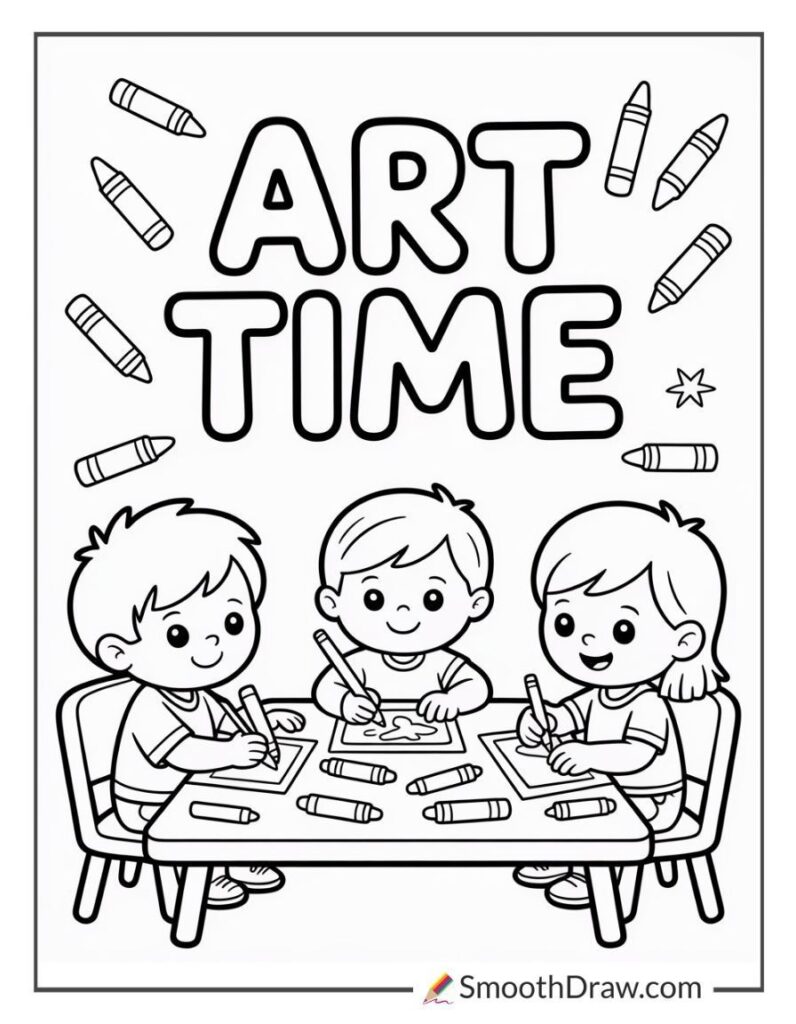 Coloring Pages For Art Class - Art Class Coloring Page 🎨 (Free PDF!) | School coloring pages, Coloring ...