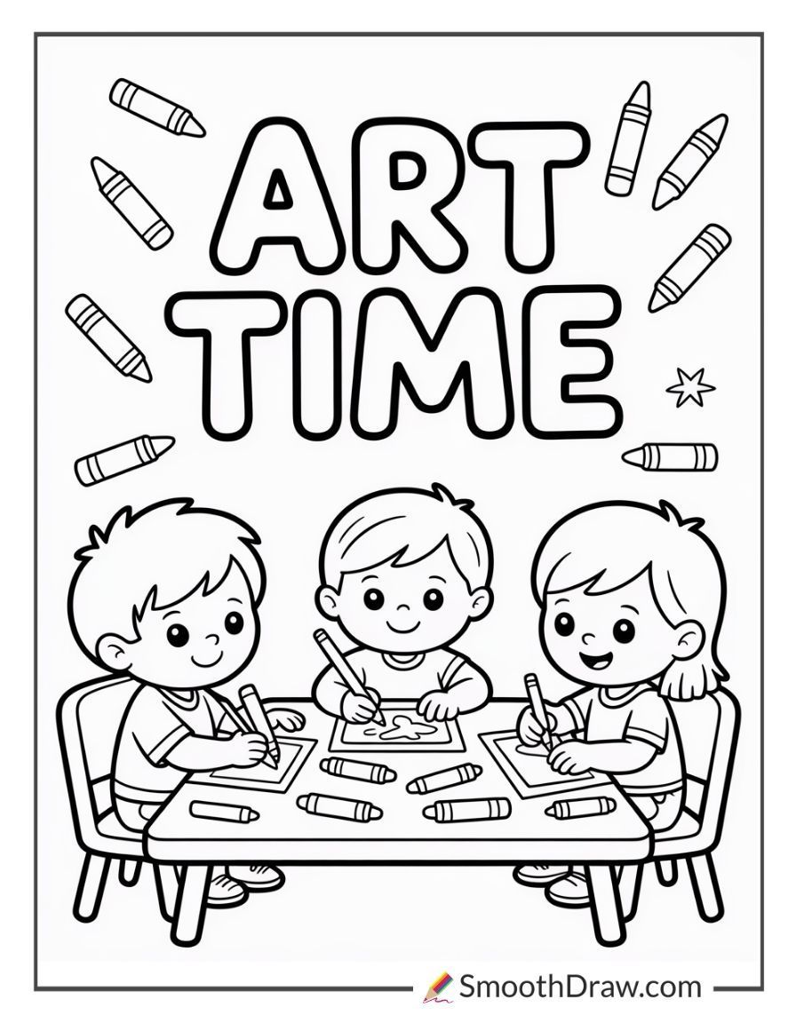 Coloring Pages For Art Class - Art Class Coloring Page 🎨 (Free PDF!) | School coloring pages, Coloring ...