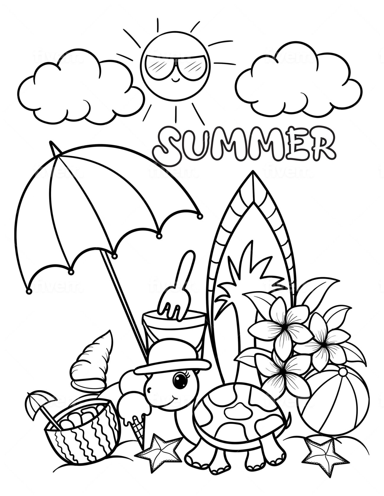 Coloring Pages For Kids Summer - Free Printable Coloring Pages For Summer - Free Printable US