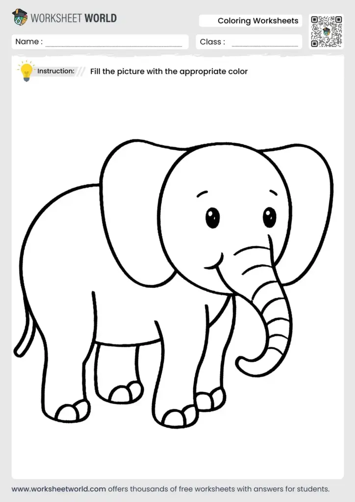 Coloring Pages For Kindergarten Free – Elephant Worksheet Coloring Pages For Kindergarten Free - Free printable coloring pages for kindergarten featuring a cute elephant to color