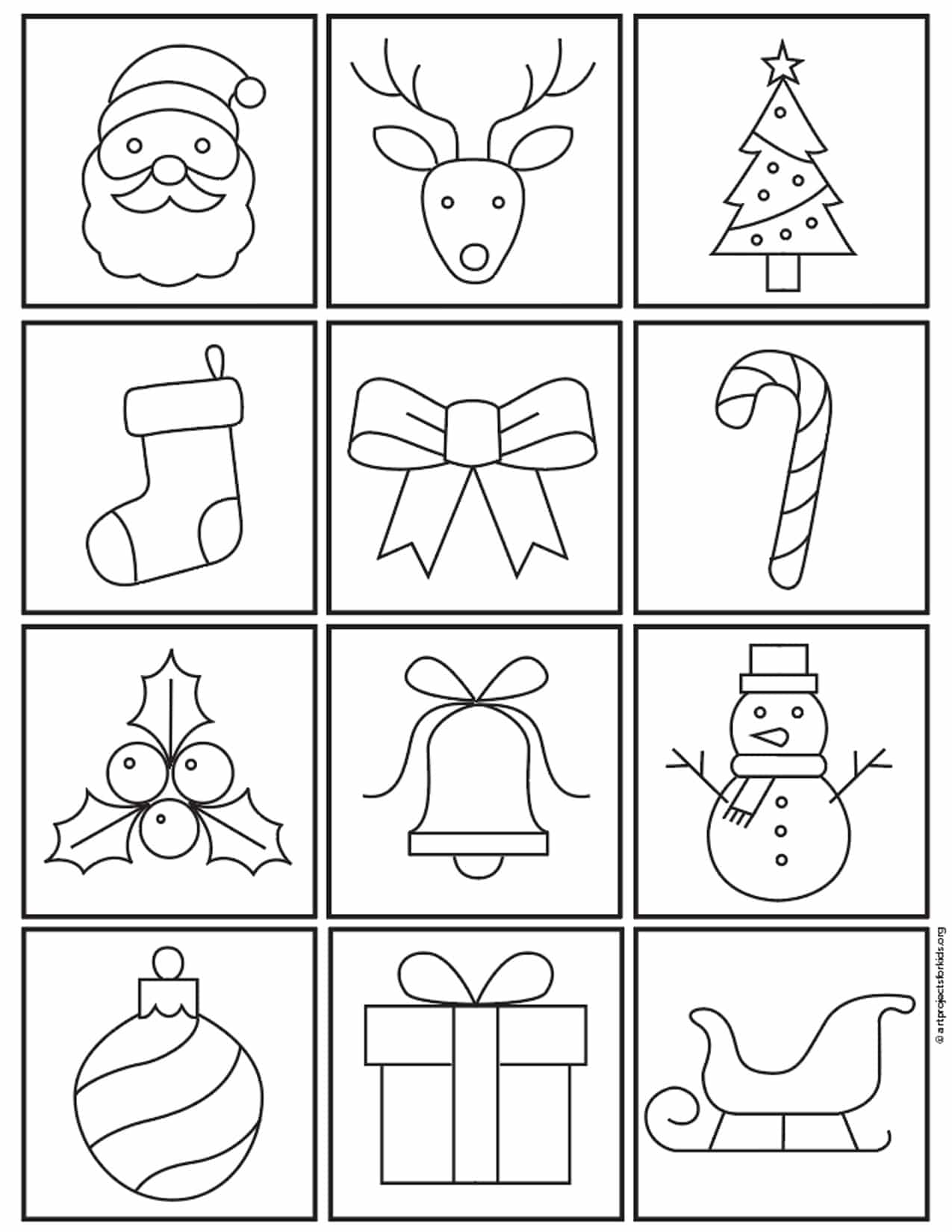 Free printable Coloring Pages Of Christmas Stuff with Santa, reindeer, and holiday symbols