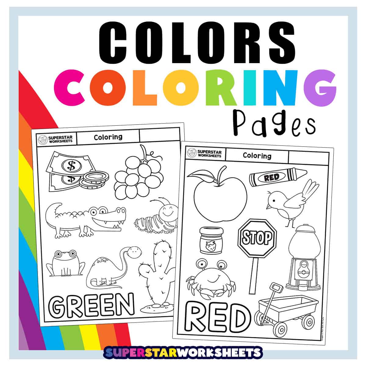 Easy Coloring Pages With Color Guide