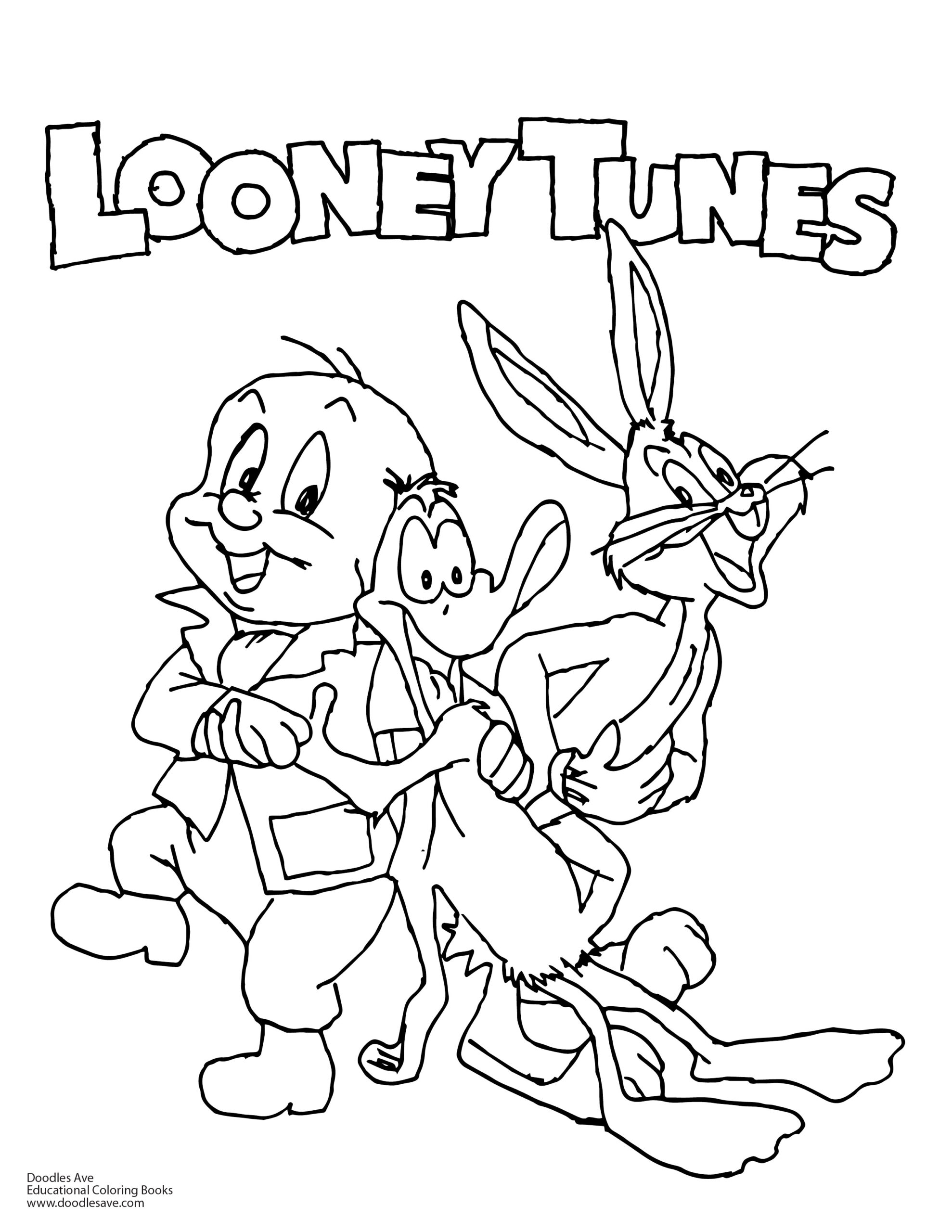 Free printable coloring sheets of cartoon characters retro cartoons like Looney Tunes