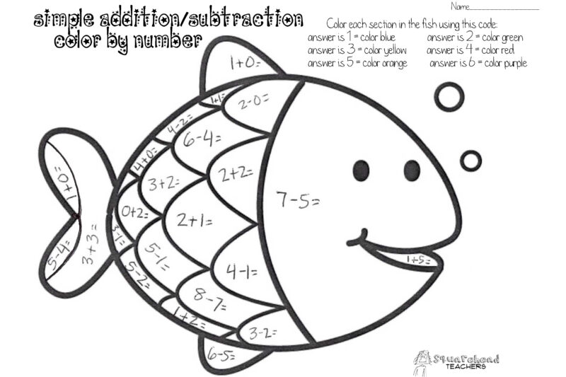Colour By Number Math Worksheets