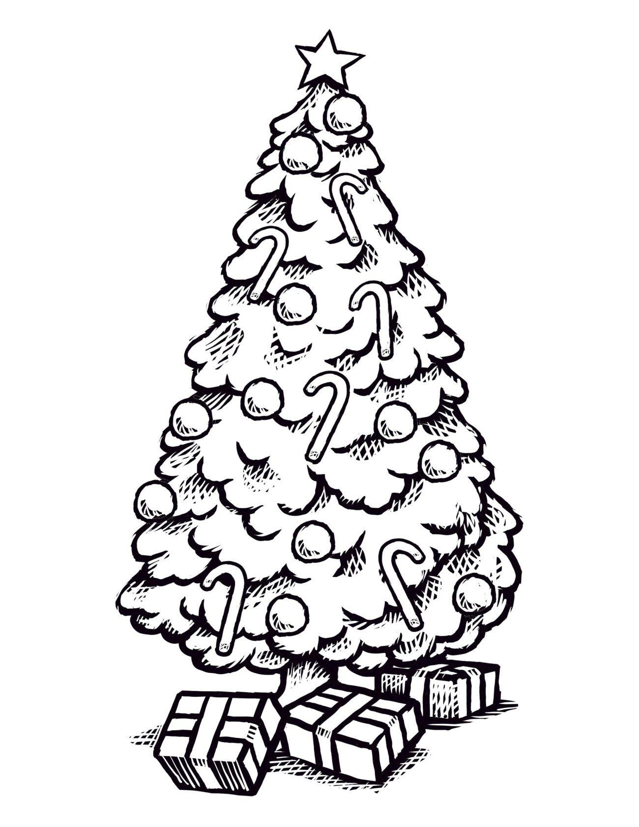 Colour In Christmas Tree Pictures - Christmas Tree Coloring