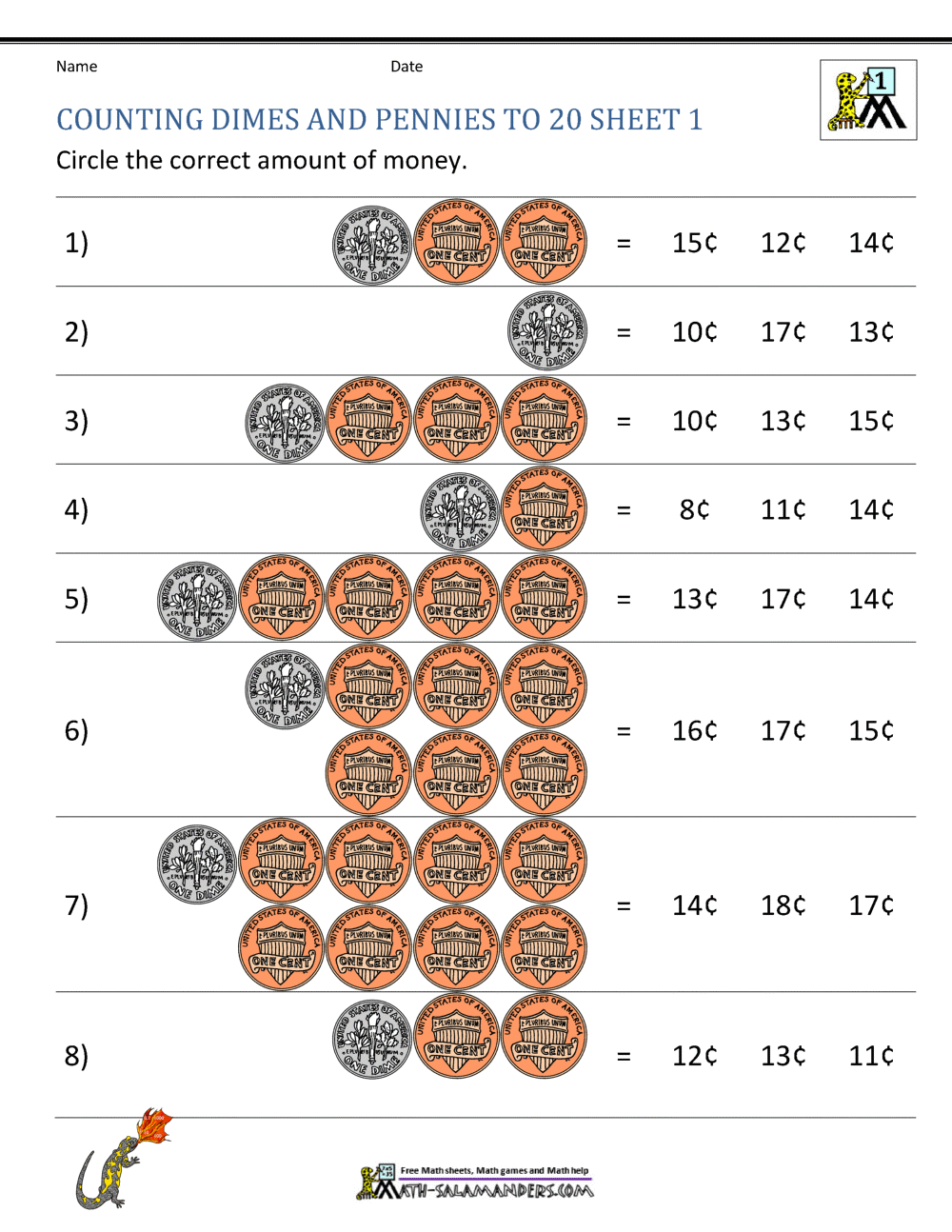 Counting Pennies And Dimes Worksheets - How To Count Pennies Nickels And Dimes at Toby Denison blog