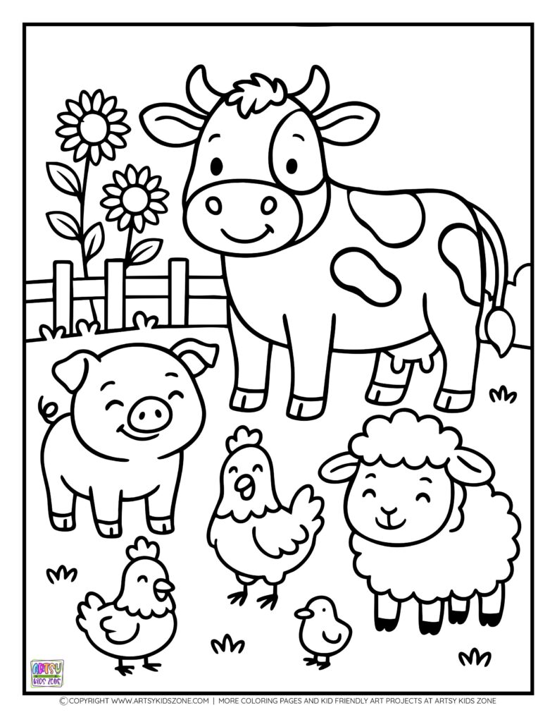 Cow Coloring Pages in 2025 | Cow coloring pages, Farm animals preschool ...