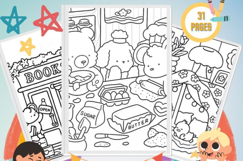 Cozy Friends Coloring Pages Free