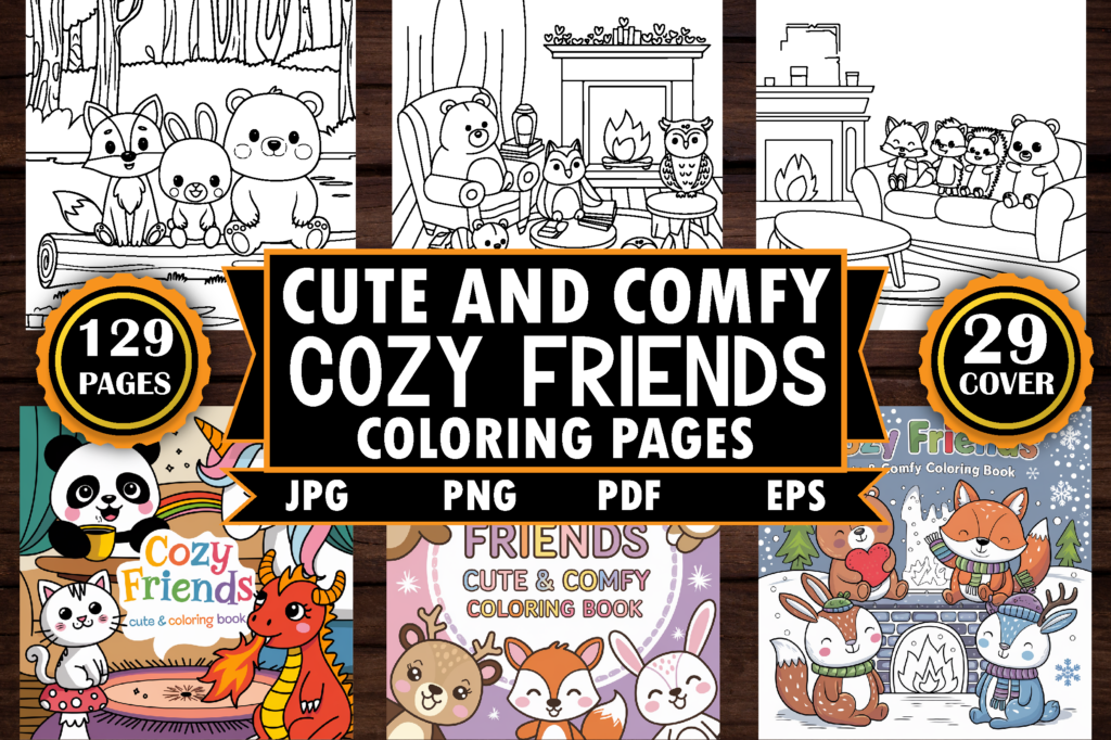 Cozy Friends Coloring Pages Free Printable [2025]
