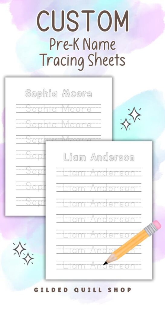 Custom Pre-k Name Tracing Worksheet for Preschool Writing Practice … Custom Pre-k Name Tracing Worksheet for Preschool Writing Practice ...
