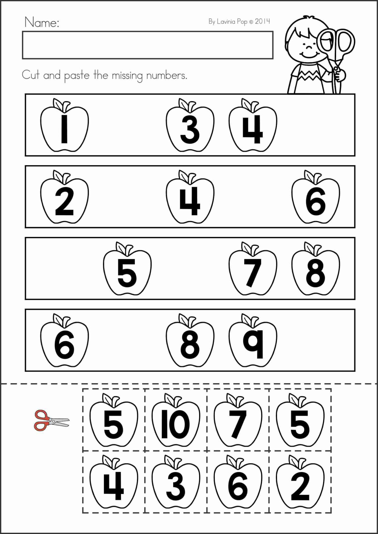 Cut And Paste Kindergarten Math Worksheets - 20 Kindergarten Math Worksheets Free Cut And Paste – Printable PDF Template