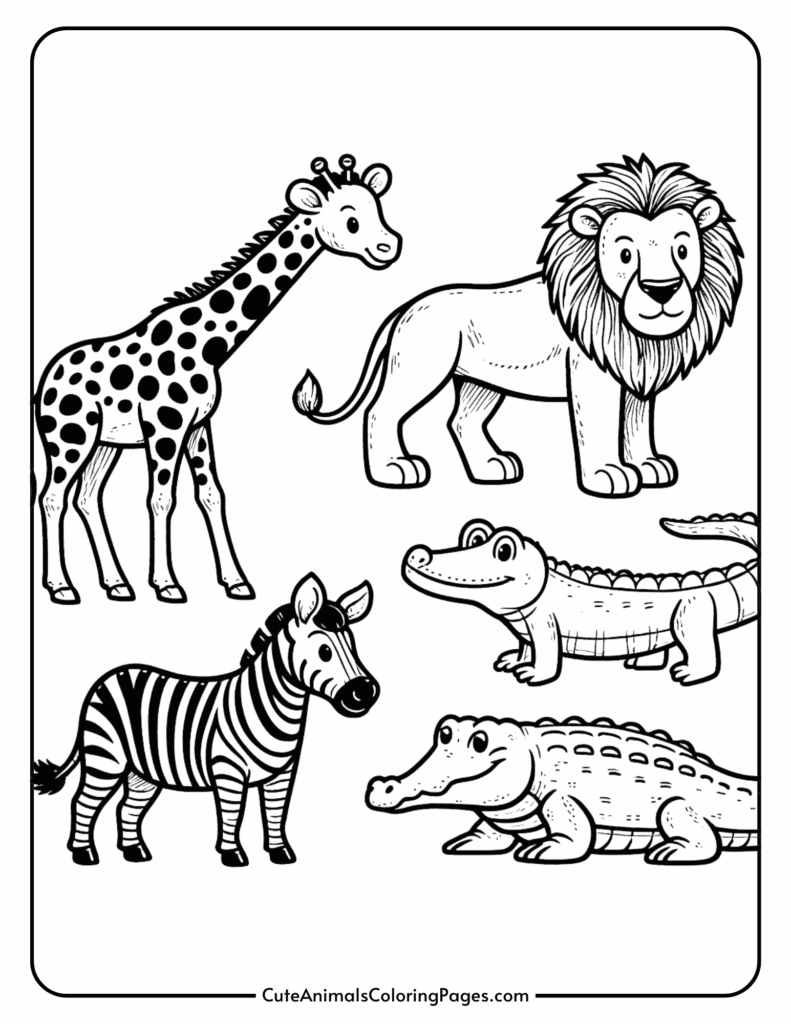 Cute Animals Coloring Pages - Page 4 of 5 - Free Printable Animal ...