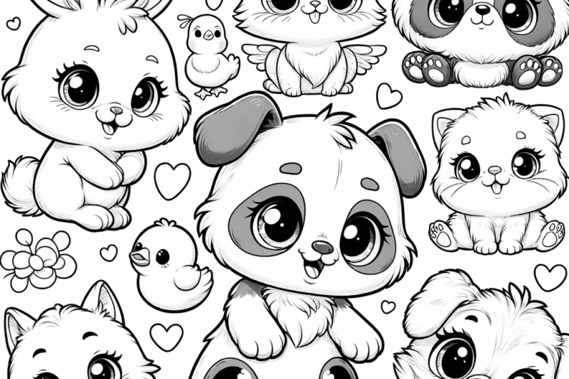 Cute Animals Printable Coloring Pages