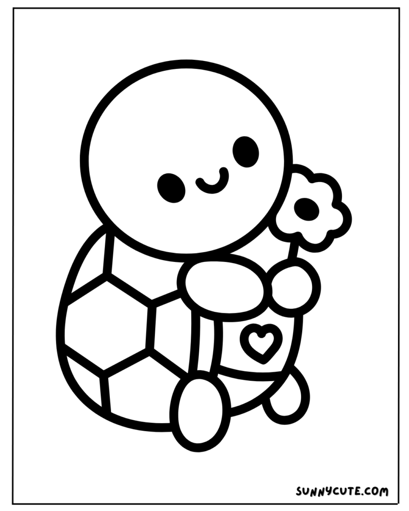 Cute Kawaii Turtle Coloring Page for Kids – Free Printable Cute Kawaii Turtle Coloring Page for Kids – Free Printable